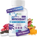 10-in-1 Antioxidanten Supplement, 1700MG Super Antioxidant voor vrouwen en mannen, Krachtige Antioxidanten met NAD, NMNH,Coq10, Resveratrol, Cell Repair & Reducing Free Radicale Schade, 60 Capsules