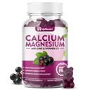 Calcium Magnesium Zink met Vitamine D3 Supplement, Suikervrije Calcium Gummies voor Vrouwen Mannen, Hoge Absorptie Zink Gummies voor Bot & Muscle & Immune Health, Vegan Vlierbessen smaak - 60 Tel.