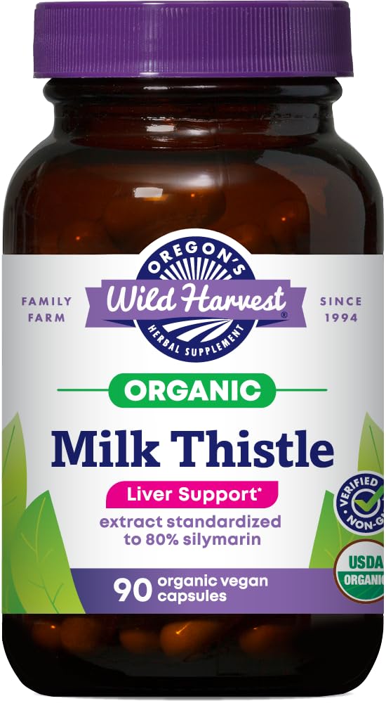 Oregon's Wild Harvest Certified Organic Milk Thistle USDA Certified Organic Herbal Supplement, 90 Tellen