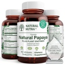 Natuurlijke Nutra Papaya Kauwbare enzymen voor spijsvertering en lichaamsreiniging - Ondersteunt spijsverterings-gezondheid, gemak Gastro-intestinale problemen - Nutriënt Absorptie en vermindert opgeblazen gevoel - 90 Vegan tabletten