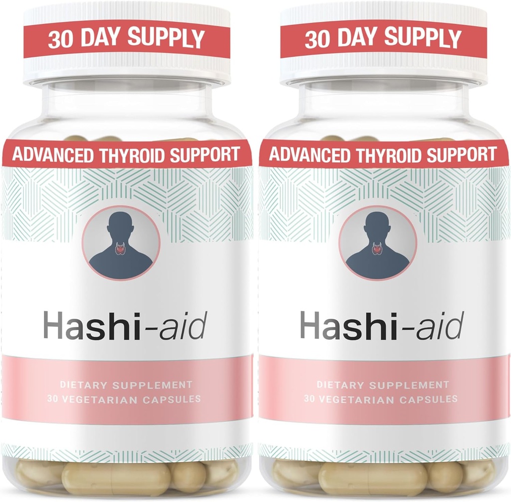 IBDassistTM Hashi Schildklierhulp voor vrouwen en mannen - Schildkliersupplement voor de ziekte van Hashimoto en hypothyreoïdie* - met Ashwagandha, Selenium, Zink, essentiële vitamines & Meer - 30 capsules (2 verpakkingen)