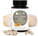 Kruiden Treasure Lions Mane Supplement Capsules, Gemaakt met biologische Lions Mane Powder voor Mental Clarity en Focus Supplementen, 800mg Lions Mane Powder Biologische Biologische Mushroom Supplement 90 Caps