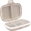 Holii Travel Pill Organizer, 8 Compartments Portable Pill Case, Daily Pill Box om vitamines vast te houden, kleine pil Container voor Pocket Purse Medicine Organizer(Khaki)