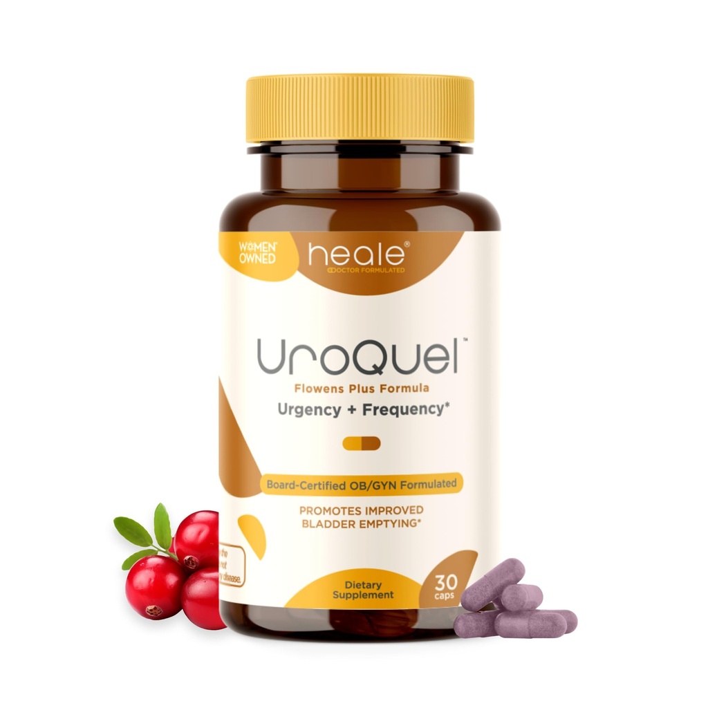UroQuel - Natural Bladder Control Cranberry Supplement - Verminderen badkamer Urgency, Frequentie, Incontinence, met Flowens - OBGYN Geformuleerd - Cranberry pillen voor vrouwen en mannen - door Heale - 30 Capsules