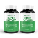 GOBIOTIX Supplément aux enzymes digestives avec prébiotiques et probiotiques pour les femmes et les hommes - Gut Health, Gluten Digestion, Lactose Absorption, Pills alimentaires à base de plantes - 120 Capsules
