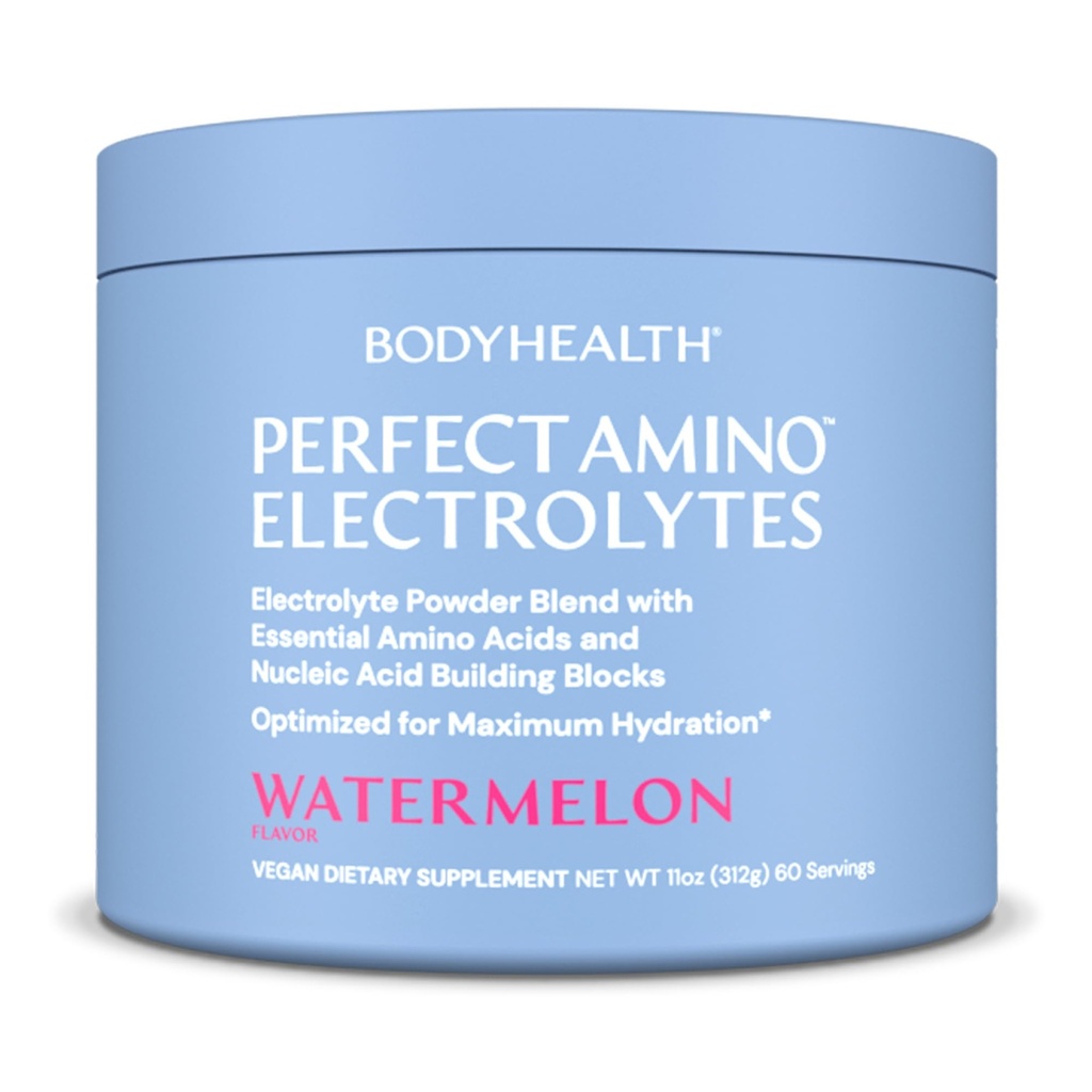 BodyHealth PerfectAmino Elektrolyten Poeder Geen Suiker, Keto Suiker Vrij vasten Elektrolyten Drinkmix, Hydration Powder met Trace Minerals - Watermeloen - 60 porties