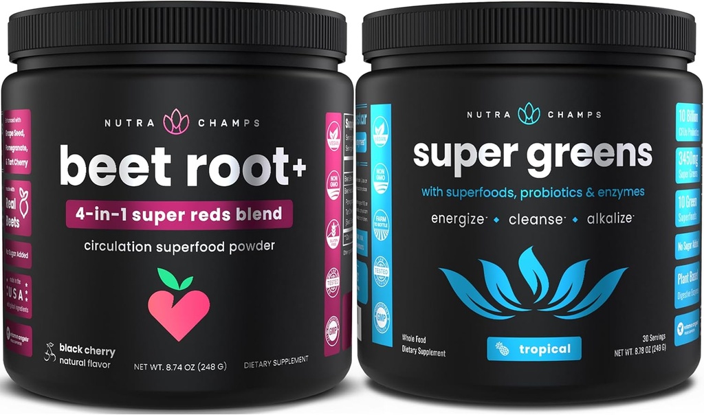 NutraChamps Beetwortelpoeder - Groenen Superfood Poeder