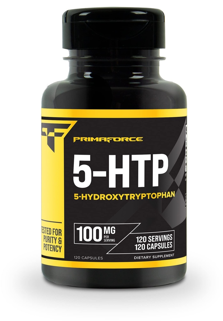 Supplément Primaforce 5-HTP 100mg, 120 Capsules, 100mg par portion, 5-Hydroxytryptophane