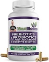 YourBiotics Prebiotics and Probiotics for Men & Women - Digestive Enzymes with Probiotics and Prebiotics Acid Resistant - Women & Heren Probiotics for Gut Health Immune Support & Digestie - 60 Tel.