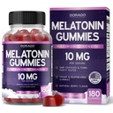 Mélatonine Gummies 10mg pour les adultes (180 Nombre) - Dissoudre rapidement Mélatonine Gummies - Gummy pour les adultes Contient 10mg - Haute puissance - Mixed Berry Flavor - Non-OGM, Supplément végétalien et fabriqué aux États-Unis