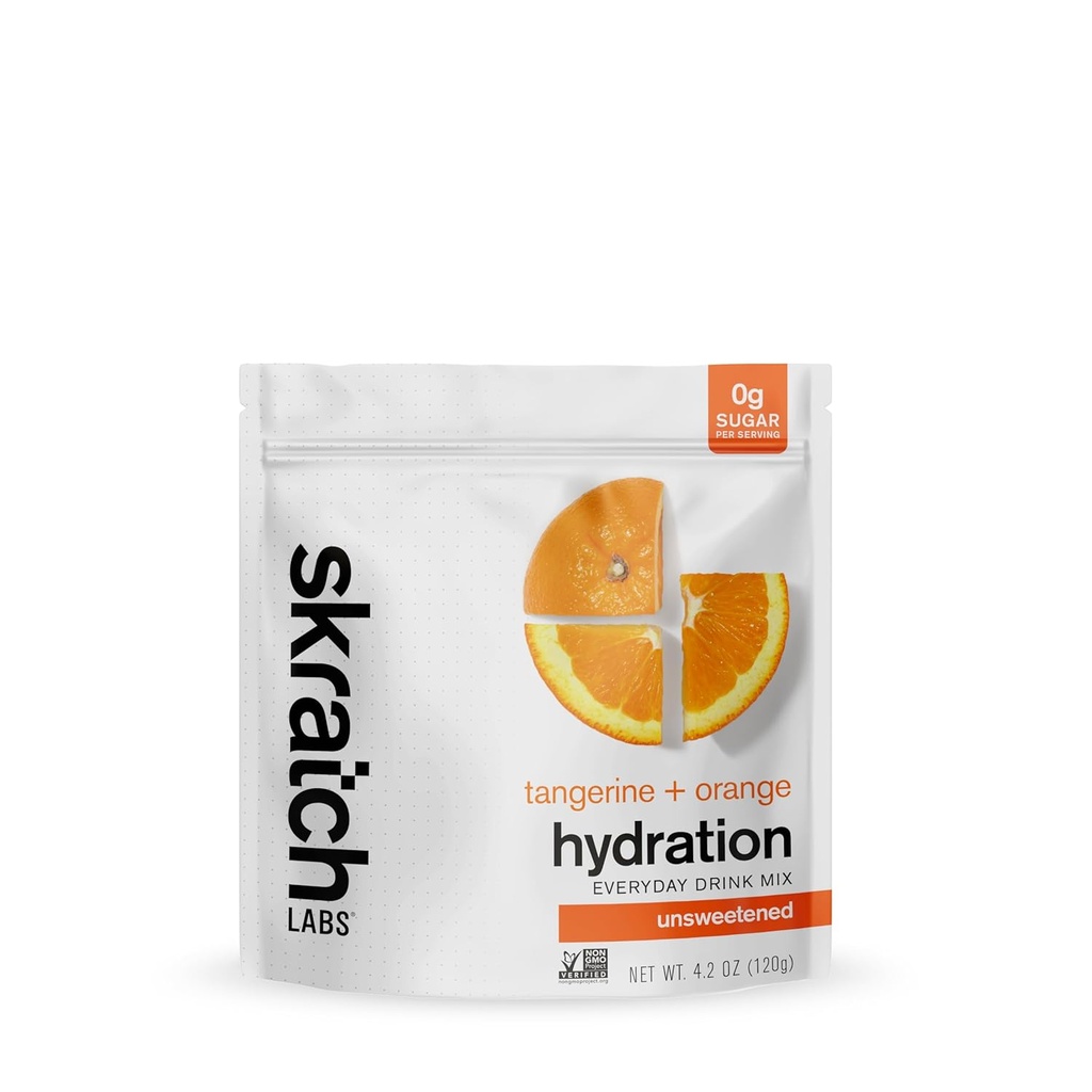 Skratch Labs Unsweeted Electrolyte Powder - Everyday Hydration - Sport Drink Mix - Sugar Free - Electrolytes Booster- Tangerine + Orange - 30 Servers - Keto, Paleo, Veganist, Non-GMO