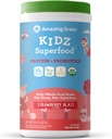 Verbazingwekkend gras Kidz Superfood: Vegan Protein & Probiotica voor kinderen met bietenwortelpoeder & 1/2 Cup van bladige groenen, aardbeienblast, 15 porties