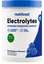 Poudre complexe d'électrolyte Nutricost (60 portions, framboise bleue) - Mélange de supplément d'hydratation avec vitamines et minéraux