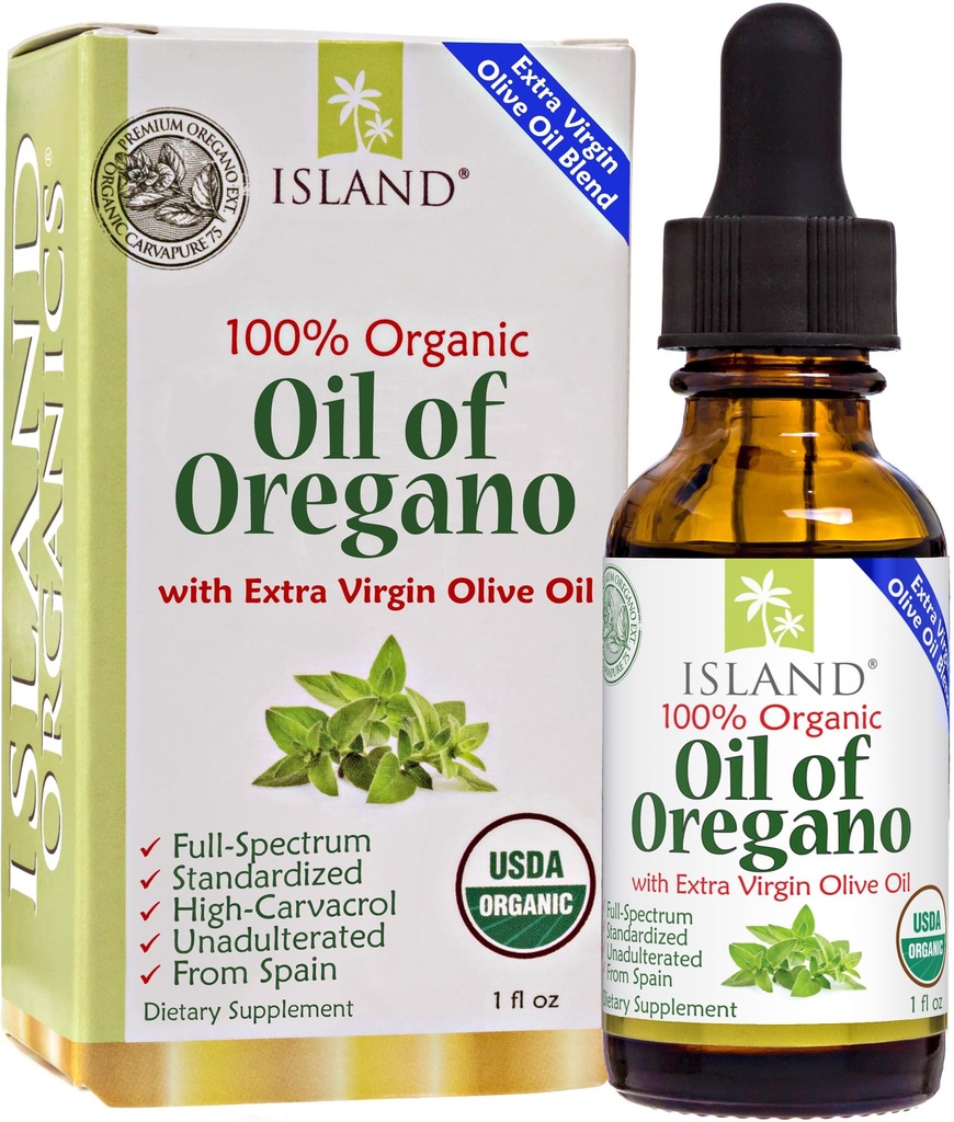 Olie van Oregano Biologische Liquid Drops (1 fl oz) - Blend of Organic Oregano Oil & Olive Oil, grown in Spain