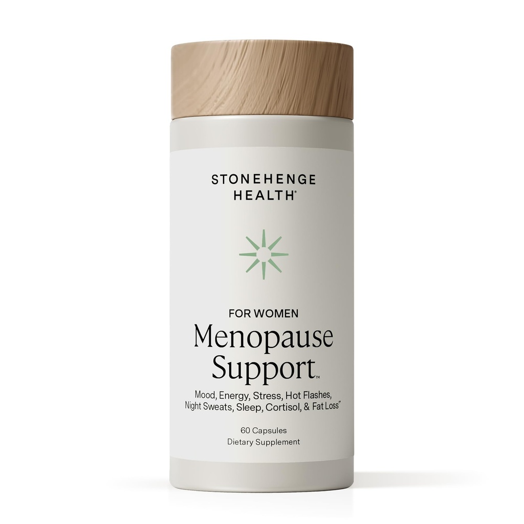 Stonehenge Gezondheid voor vrouwen Menopauze Ondersteuning voor Peri + Menopauze + Post - Mood, Energie, Stress, Hot Flashes, Night Sweats, Slaap & Cortisol, Chromax Chroom, Vitamine D3, KSM-66 Ashwagandha Extract