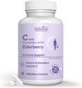 Vitamine C 1000 mg met Rose HIPS + Sambucus Vlierbessen - C1000 Complex Dieetsupplement voor Immune Support & Antioxidant Support - 120 tabletten voor Upto 120 dagen (Pack of 1)