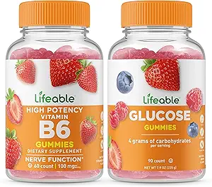 Levensvatbare Vitamine B6 + Glucose, Gummies Bundle - Grote Proeverij, Vitamine Supplement, Glutenvrij, GGO vrij, Kauwbaar