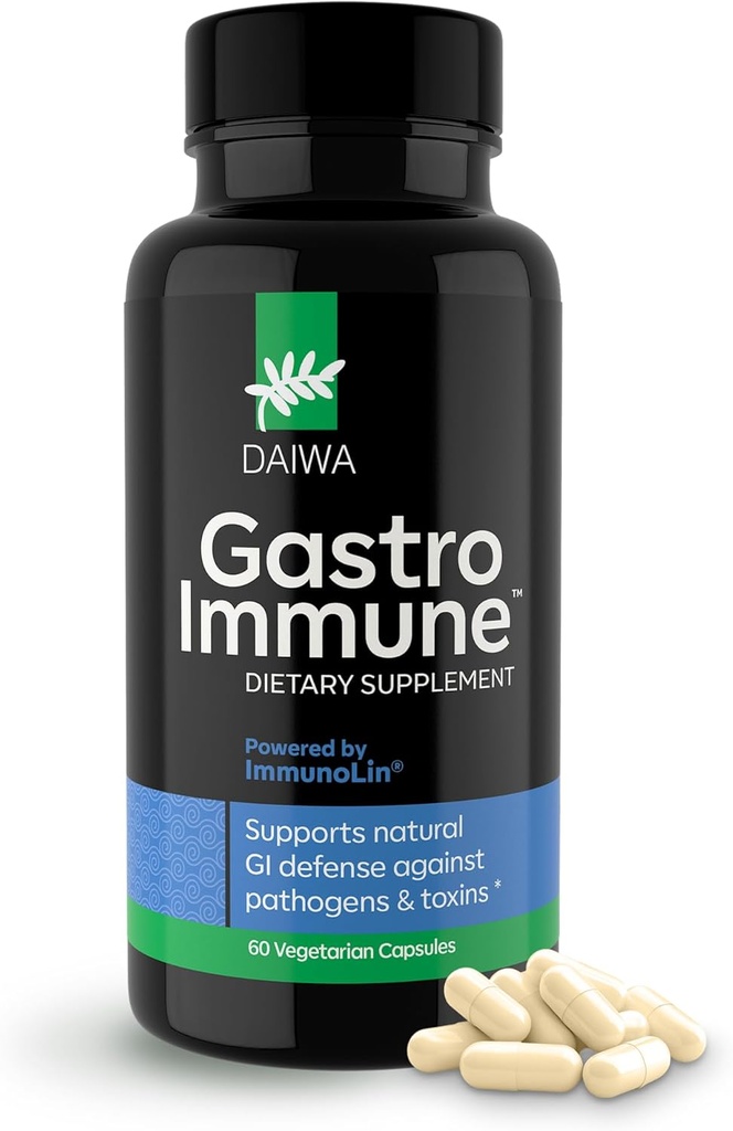 Daiwa GastroImmune - Supplément santé et immunité Gut - Formule non-OGM, à base de protéines pour le mieux-être digestif – 60 capsules