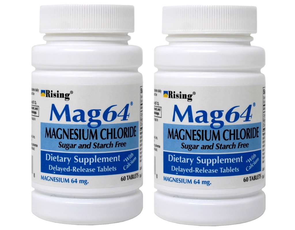 L'augmentation Mag64 Chlorure de magnésium Supplément alimentaire Comprimés à libération différée 64 mg, 60 Comprimés (paquet de 2)