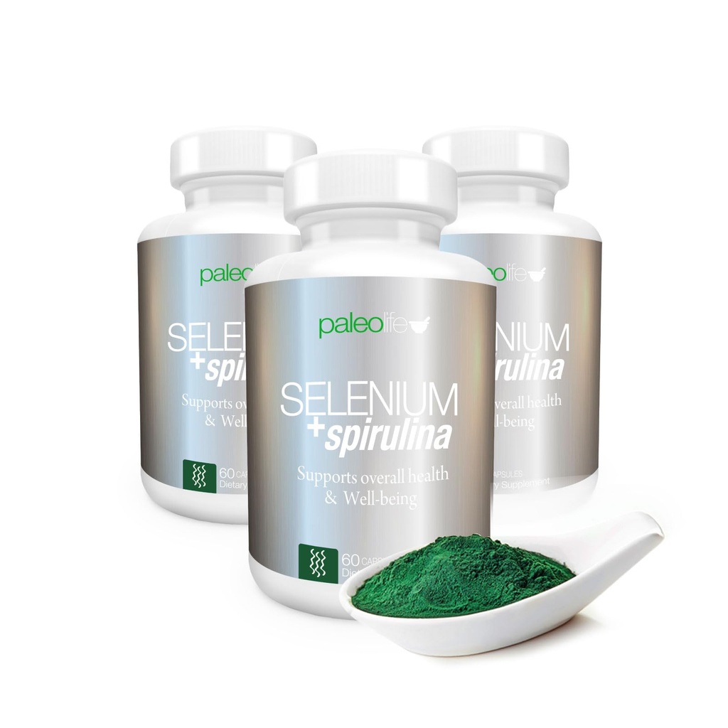 Paleolf Boost Concentratie, Geheugen en Energie met Premium Selenium + Spirulina - Premium Antioxidant Supplement voor Hersenfunctie -180 Day Supply (180 Capsules) - (3-pack)
