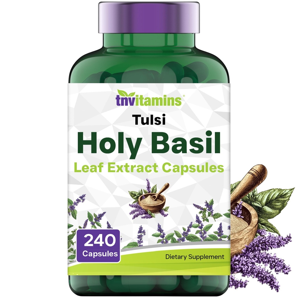 tnvitaminen Holy Basil Capsules (1,600 mg Equivalent - 240 capsules)