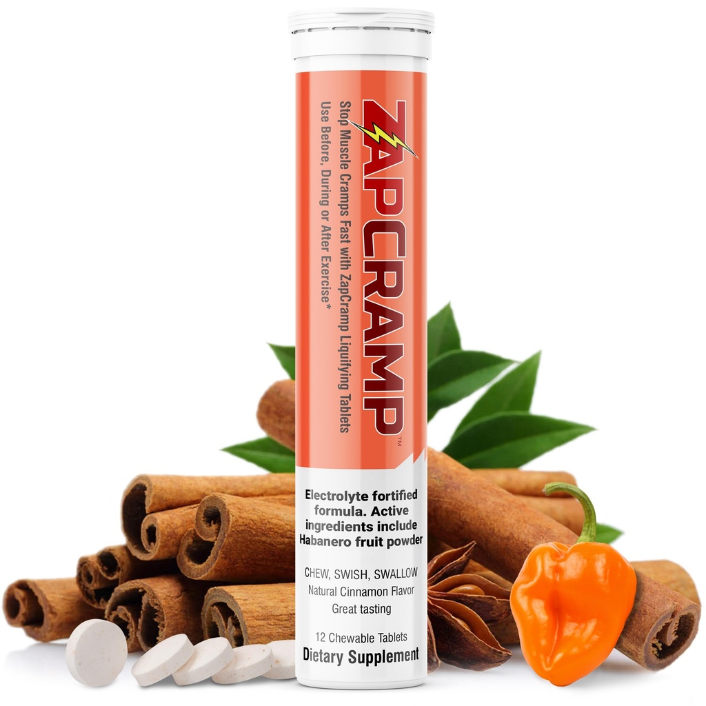 Stop spierkrampen snel met Capsaicine van Habanero Fruitpoeder Liquifying Kauwbare tabletten met elektrolyten voor lichaam en been Kraamp Relief- 12 tabletten