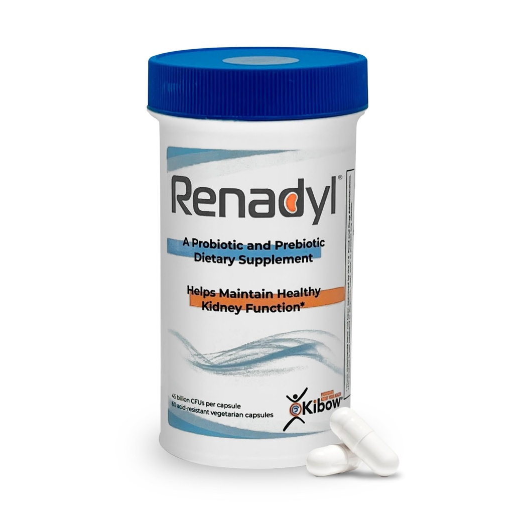 Renadyl Kidney Probiotic Supplement | Urea, Creatinine, & Uric Acid Support | 45 Billion CFUs | Clinically Tested, Non-GMO, & Made in USA, 60 Capsules (1 Bottle, 1 Month Supply)