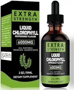 Chlorofyl Liquid Drops for Clear Skin & Energy Boost - Immune Support Supplement Liquid Chlorofyl for Gut Health - Internal Deodorant - Antioxidant - 2 FL OZ