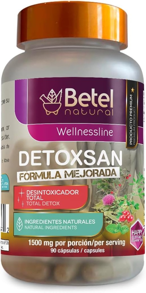 Betel Natural Detoxsan Capsules Totaal Detox Reinigen van gezonde lever en Colon - 1500 mg per portie