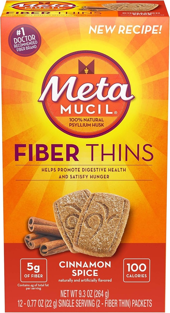 Metamucil Fiber Thins Size 12 Tel van 2 Crisps 9.3 Ounce (Value Pack van 6)