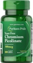 Puriteinen Pride Chroom Picolinaat 500 Mcg Gist Vrij, 100 Tellen