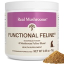 Poudre de supplément de champignons pour chats – Mélange de champignons biologiques avec le krill antarctique et l'ashwagandha – Vitamines pour chats pour chats ou chatons plus âgés – Formule Feline fonctionnelle 2,65 oz