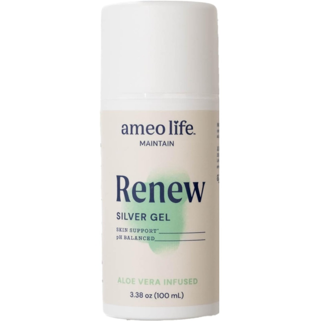 Gel colloïdal d'argent Ameo Life pour les soins de la peau avec Aloe Vera - 30ppm Gel de soins de la plaie Fournit des soins de la plaie pour les coupures, les éraflures et les brûlures - Formule douce pour une peau saine (3,38 oz)