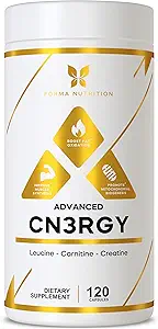 Forma Nutrition Advanced CN3RGY 120 Capsules, 1000mg L-Leucine, 400mg L-Carnitine, 400mg Creatine HCl per Serving.