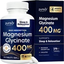 Glycinate de magnésium 400mg - 270 comprimés de magnésium (pas capsules) - 400 mg Magnésium élémentaire - hautement biodisponible - Végétarien et végétalien - pour améliorer le sommeil, le stress et la défense des crampes