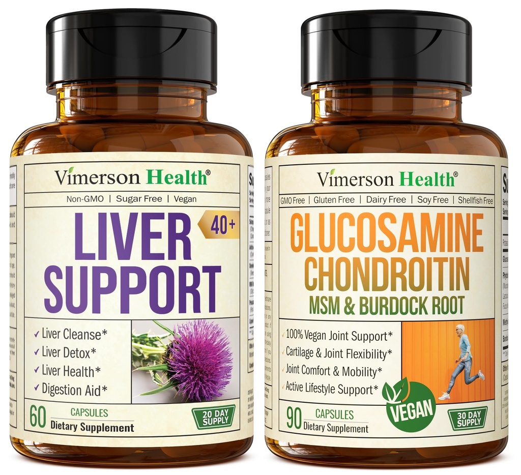 Lever Reiniging Detox & Reparatie Melkdistel Supplement & Vegan Glucosamine Chondroitin MSM Joint Support Supplement