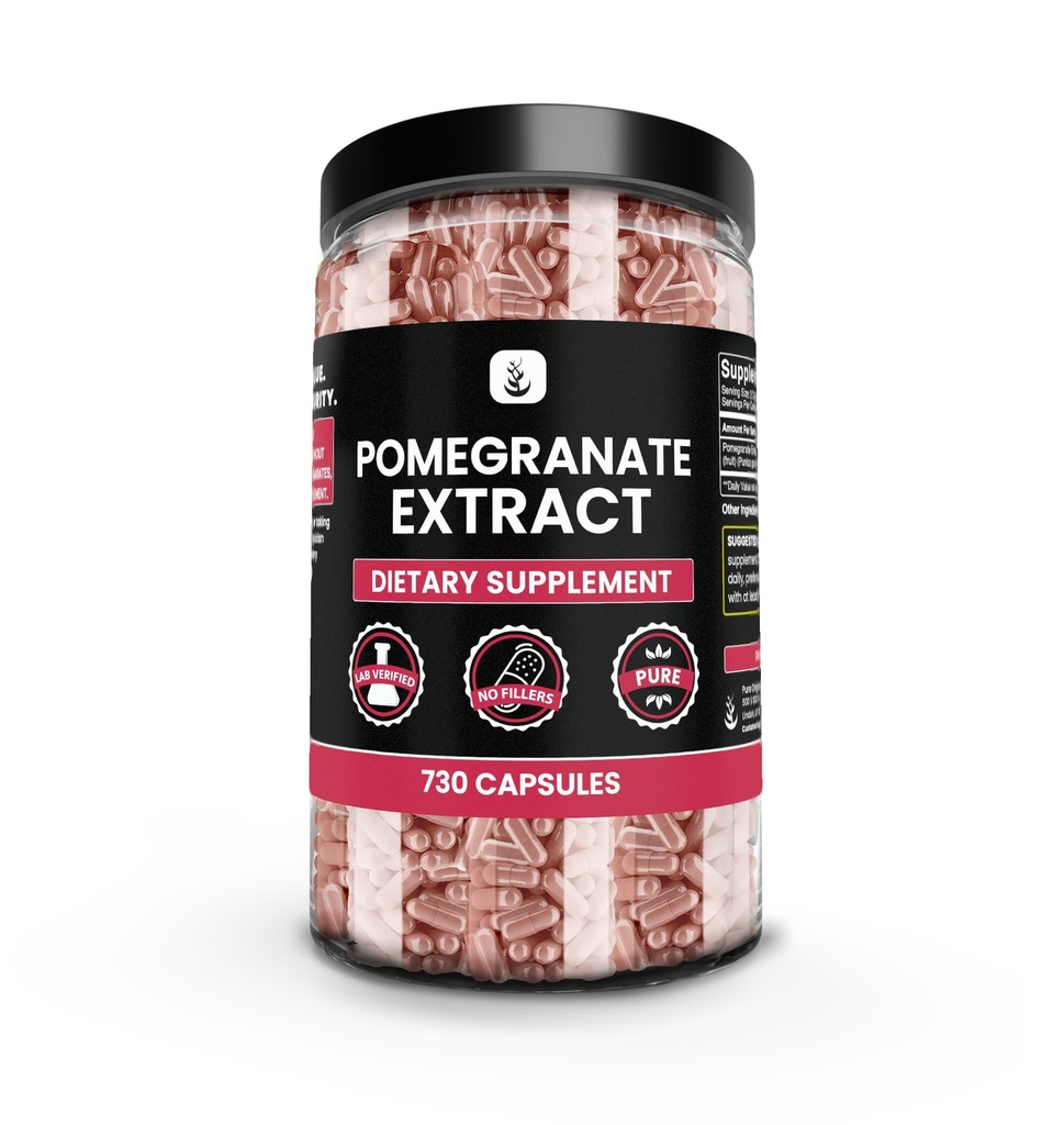 Pure originele ingrediënten Granaatappelextract (730 capsules) Geen Magnesium of rijstvullers, altijd zuiver, Lab geverifieerd