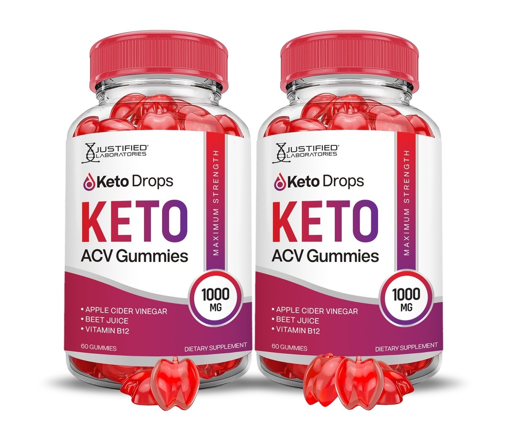 Laboratoires justifiés (2 pack Keto dépose Keto ACV Gummies Advanced Formula 1000MG Formulé avec de la poudre de jus de betterave de grenade B12 Vegan Non OGM 120 Gummys