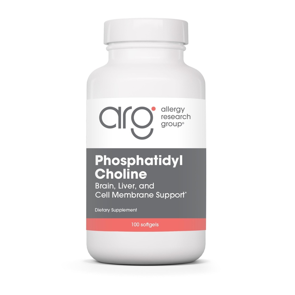 Allergie Onderzoeksgroep Fosfatidyl Choline Supplement - Lecithin Capsules, spijsverteringsenzymen voor lever, vetdigestie Ondersteuning, Choline Supplementen voor vet lever, 1540mg Softgels - 100 Tellen