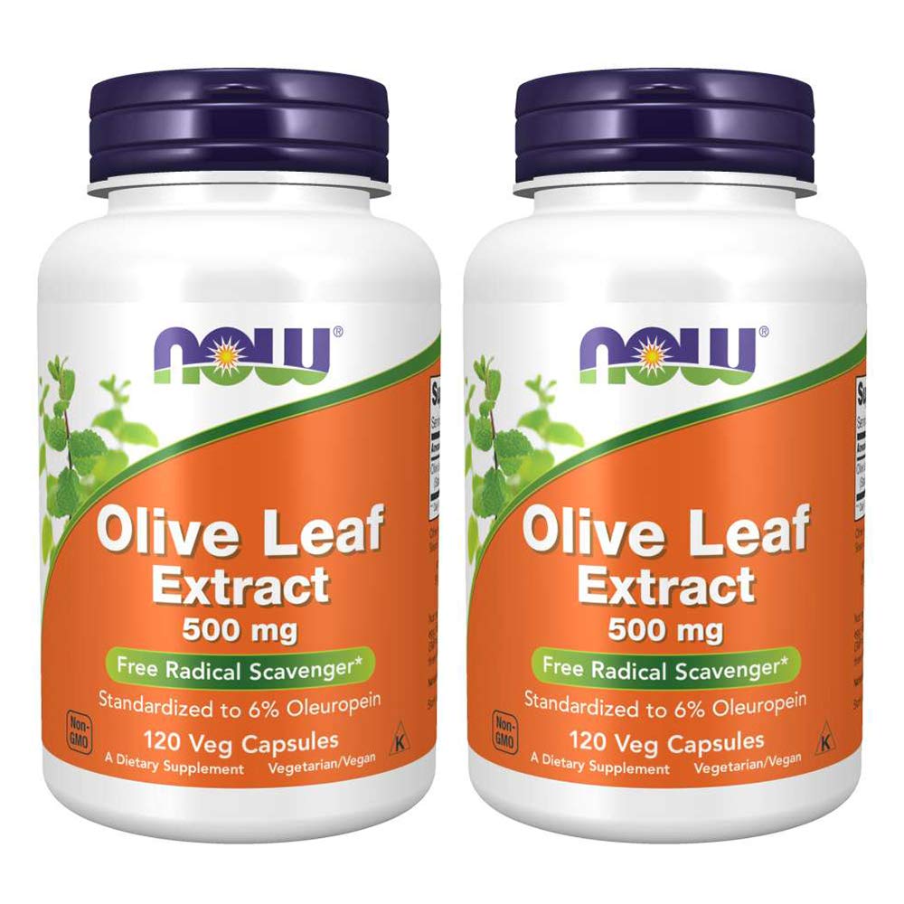 Nu Foods Olive Leaf Extract 500mg Gestandaardiseerd tot 6% Oleuropein, 120 Vcaps (2 Pack)