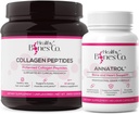 Annatrol Bone Support & FORTIBONE Collagen Peptides w/FORTIGEL, VERISOL - Complete Bone, Joint, Skin, Hair, Nails & Metabole Support (Tub, 390g)