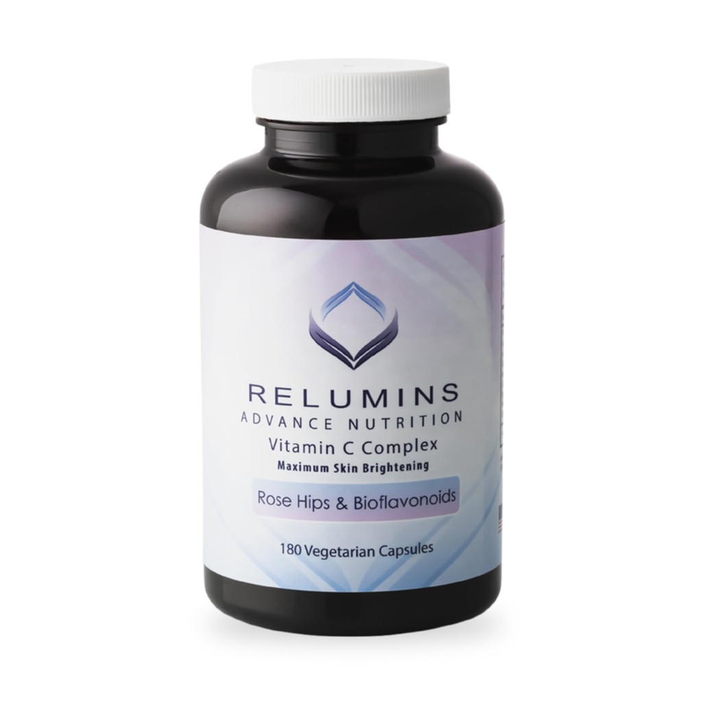 Relumines supplément de vitamine C avancé avec HIPS Rose – 1000mg de vitamine C, de soutien immunitaire et de production de collagène, fabriqués aux États-Unis - 180 capsules (90 jours d'approvisionnement)