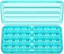 Zoksi Monthly Pill Organizer 1 keer per dag, 30 dagen pil Box Organizer, een maand pil geval voor reizen, 31 dagen dagelijkse medicatie container voor vitaminen, supplement & medicatie(cyan)