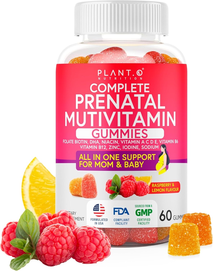 Prenatale Gummies voor vrouwen met DHA, Folaat, Vitamine B C D 