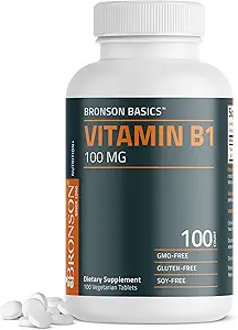 Bronson Vitamine B1 100mg, Non-GMO, 100 Vegetarische Tabletten