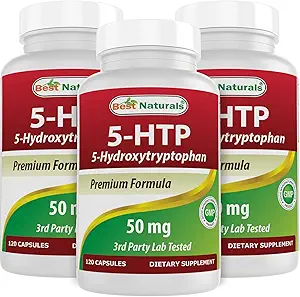 Best Naturals 5-HTP 50 mg 120 Capsules, 5 HTP Capsules Ondersteunt ontspanning en rustgevende slaap (360 Count(Pack of 3))