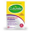 Culturelle Ultimate Strength Probiotic pour les hommes et les femmes, la souche probiotique la plus étudiée cliniquement, 20 milliards d'UFC, soutient la diarrhée occasionnelle, le gaz et le ballonnement, non-OGM, 20 comte