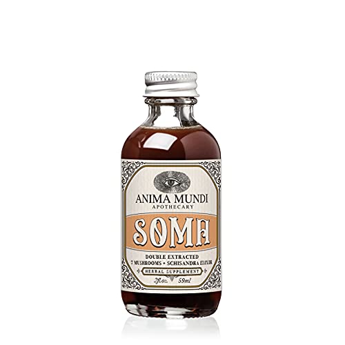 Anima Mundi Apothecary Soma 7 Champignons Elixir Adaptogène - Champignon Extract liquide Teinture avec Reishi, Chaga, Lions Mane & Cordyceps - Vegan Imune Support Teinture (2oz)