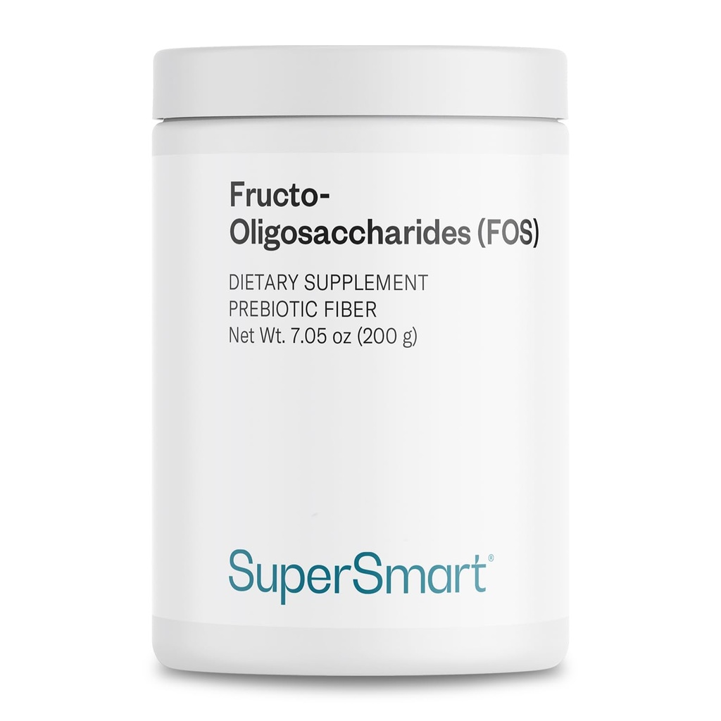 Supersmart - Fructo Oligosaccharides Powder (Prebiotics FOS) - Oligofructose Inulin - Fiber Supplement - Intestinal Flora & Gut Health - Digestieve ondersteuning Niet-GMO & Glutenvrij - 200 g