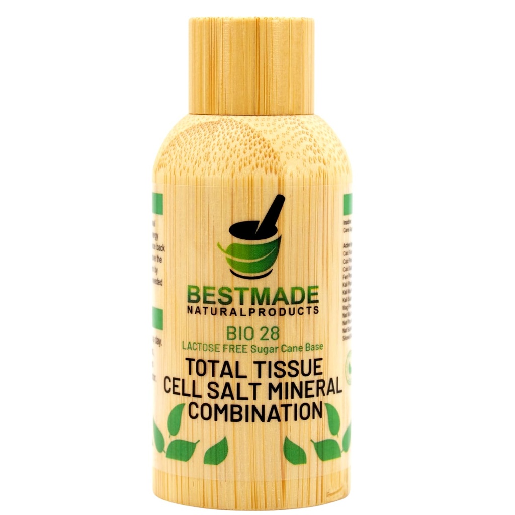 Bestmade Total Tissue Cell Salt Mineral Combination, BIO28 Lactose-Free - helpt lichaam absorberen voedingsstoffen, verhoogt energieniveaus, verbetert slaappatronen, en herstelt vitaliteit, Vegan, 350 Pellets